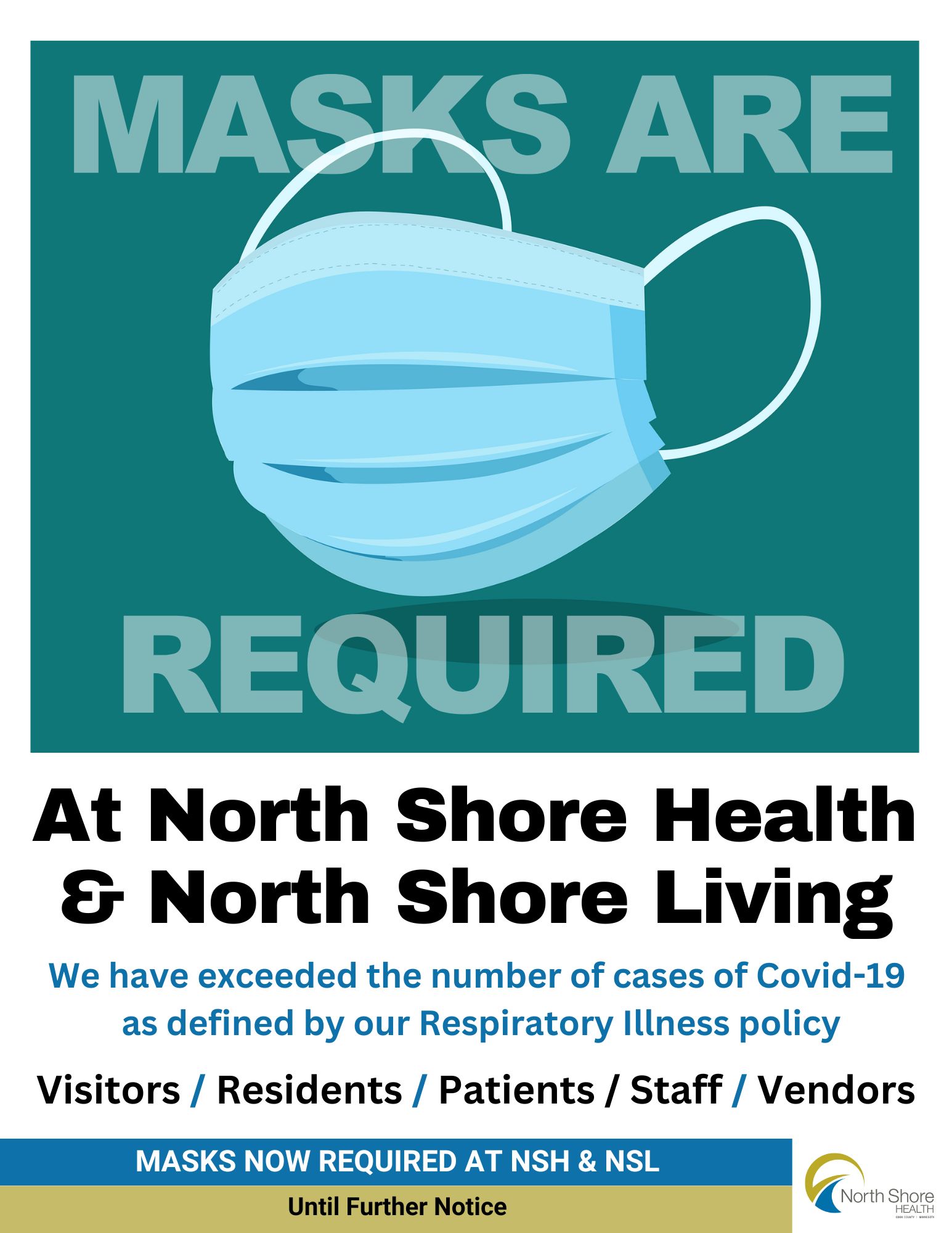 Masks Required at North Shore Health and North Shore Living