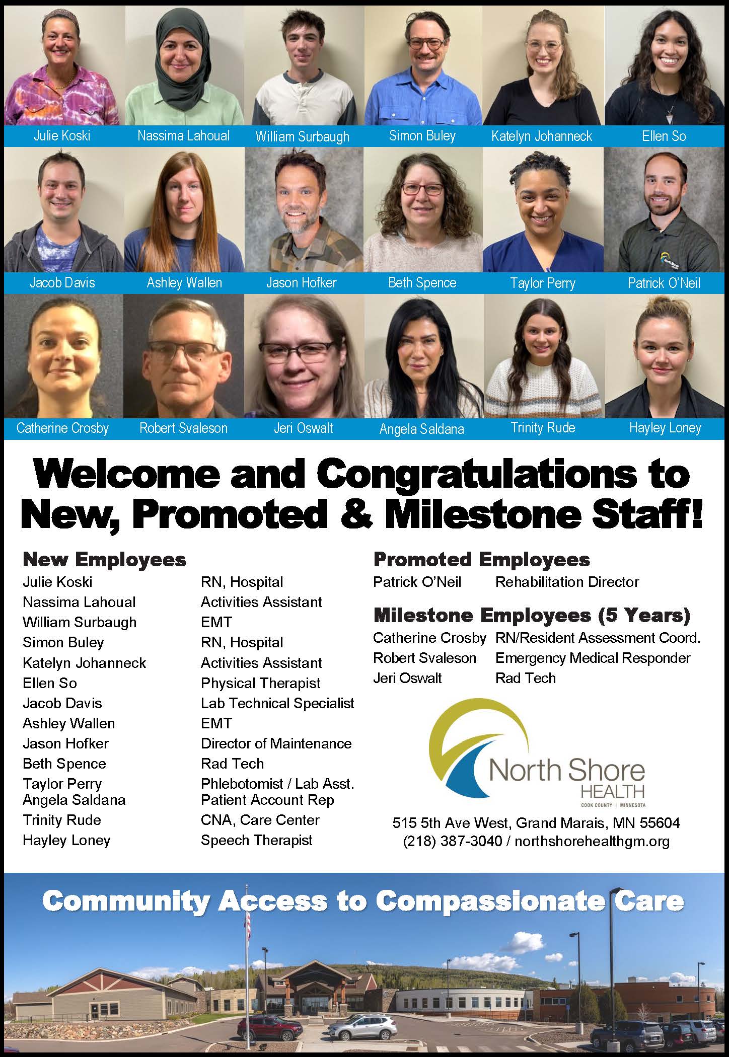 Welcome and Congrats to New, Promoted & Milestone Staff!